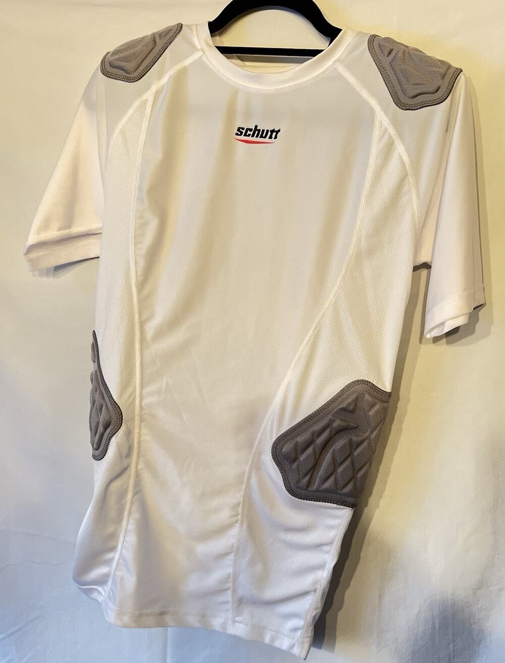 Schutt Padded Compression Shirt White with Padding Size Adult Small